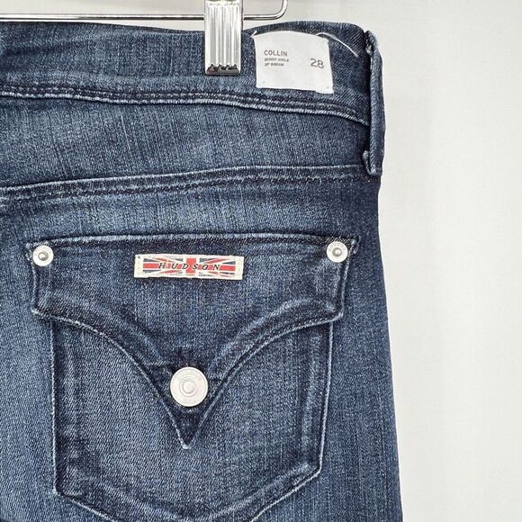 Hudson Collin Flap Skinny Ankle Raw Hem Jeans Dark Wash Blue Jeans Women’s 28 - Picture 6 of 10
